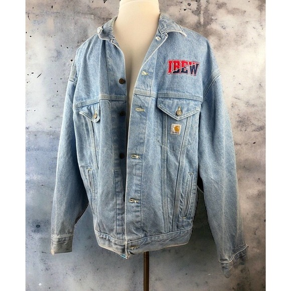 Carhartt Other - Carhartt Denim Jean Jacket Logo IBEW International Brotherhood Electrical Worker